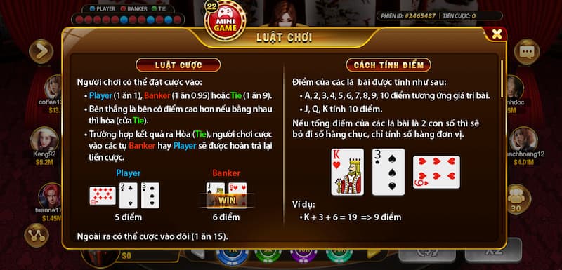33Win Baccarat: Thế giới game bài trực tuyến đẳng cấp 5 sao 4 Cách tính điểm của 33Win Baccarat
